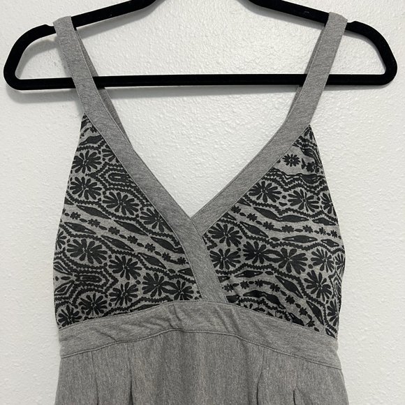 Athleta Womens Halter Gray Ikat Tribal Burnout Print Dress - Picture 3 of 7